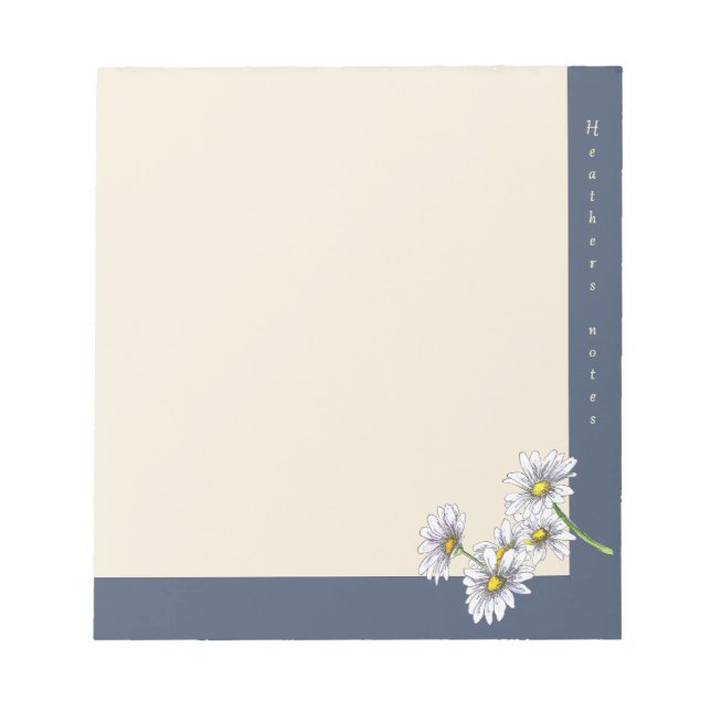 Aquarell Boho Floral Daisy Weihnachtsgeschenk Notizblock (Vorderseite)