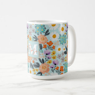 Aquarell Boho Floral Kaffeetasse