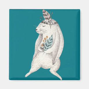 Aquarell Boho Hase Magnet