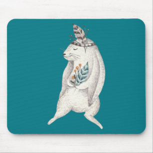 Aquarell Boho Hase Mousepad