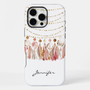 Aquarell Boho Hippie Feder Tribal iPhone 16 Pro Max Hülle