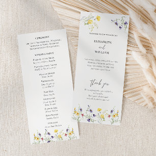 Aquarell-Boho-Hochzeitszeremonie mit Blumenmotiven Programm