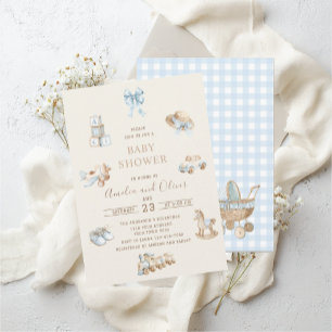 Aquarell Boho Kinderzimmer Junge Babyparty Einladung