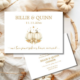 Aquarell Boho Kürbisse Baby Zwillings Ankündigung