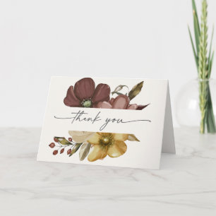 Aquarell Boho neutrale Hochzeit Danke Karte