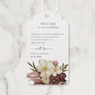 Aquarell Boho neutrale Hochzeit Geschenkanhänger
