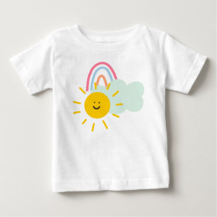 Aquarell Boho Regenbogen und Sonne  Baby T-shirt