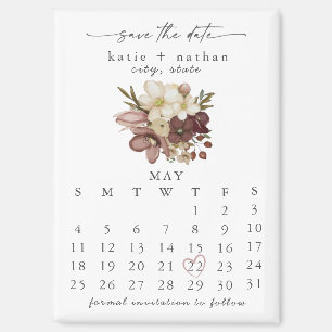 Aquarell Boho Rose Neutrale Save-the-Date-Magnet Magnet