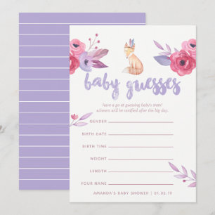 Aquarell Boho Stammes-Baby-Party-Ratspiel Einladung
