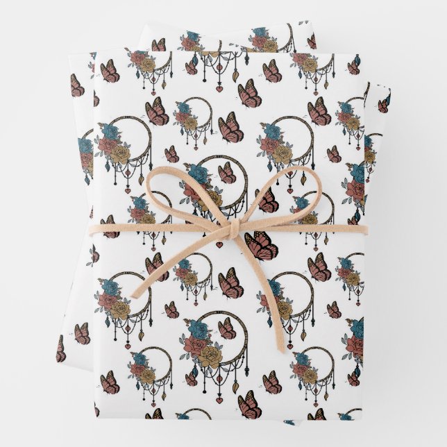 Aquarell Boho Wildblumenmuster  Geschenkpapier Set (Beispiel)