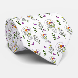 Aquarell Boho Wildblumenmuster Krawatte