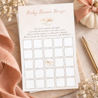 Aquarell Boo Schleife Süße Babyparty Bingo Spiel