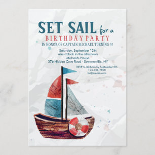 Aquarell-Boot-Einladung Einladung