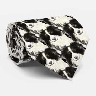 Aquarell-Border-Collie, Hund, Haustier, Tier Krawatte
