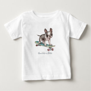 Aquarell-Boston-Terrier-T-Shirt Baby T-shirt