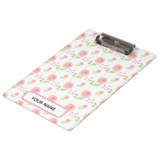 Aquarell-Botanik-Blumenmuster-Planer Klemmbrett