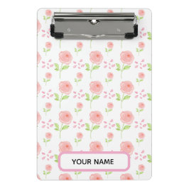 Aquarell-Botanik-Blumenmuster-Planer Mini Klemmbrett