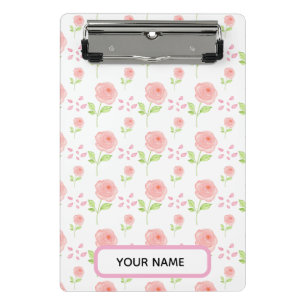 Aquarell-Botanik-Blumenmuster-Planer Mini Klemmbrett