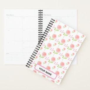 Aquarell-Botanik-Blumenmuster-Planer Planer