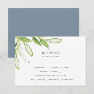 Aquarell-Botanik-Grün-Antwort-RSVP-Karten RSVP Karte