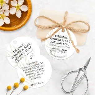 Aquarell Botanik 🌿 Moderne Seifen Hangtags Geschenkanhänger