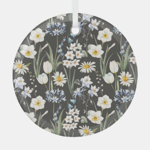 Aquarell botanisch, florales Frühlingsmuster. Ornament Aus Glas