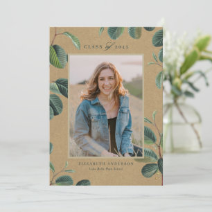 Aquarell Botanische Blätter Kraft Foto Abschluss Ankündigung