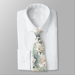 Aquarell Botanische Florale Krawatte