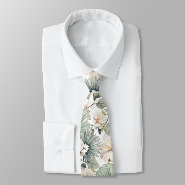 Aquarell Botanische Florale Krawatte (Gebunden)