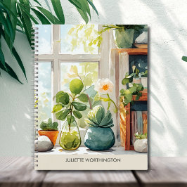 Aquarell Botanischer Garten Personalisiertes Notiz Notizbuch