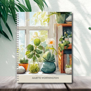 Aquarell Botanischer Garten Personalisiertes Notiz Notizbuch