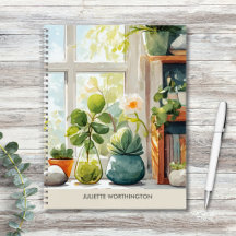Aquarell Botanischer Garten Personalisiertes Notiz