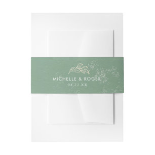 Aquarell botanisches Monogramm Pastell Hochzeit Einladungsbanderole