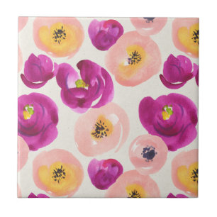 Aquarell-botanisches Muster Fliese