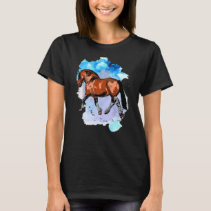 Aquarell Braunes Zugpferd T-Shirt