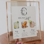 Aquarell | Bräunungsgetränk Poster<br><div class="desc">Personalisieren Sie dieses Schild mit den Namen der Braut und des Bräutigams und ihrer Lieblingsgetränkeslust. Verschiedene Cocktailabbildungen können auf Anfrage erstellt werden. Fügen Sie diesem Design Ihre benutzerdefinierte Formulierung hinzu, indem Sie die Felder "Diese Designvorlage bearbeiten" auf der rechten Seite des Elements verwenden, oder klicken Sie auf die blaue Schaltfläche...</div>