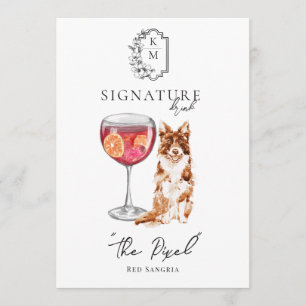 Aquarell Braut & Bräutigam Signature Drink Menükarte