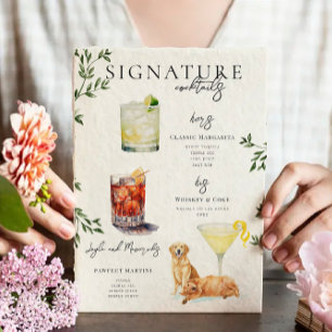 Aquarell   Braut & Bräutigam Signature-Getränk Poster