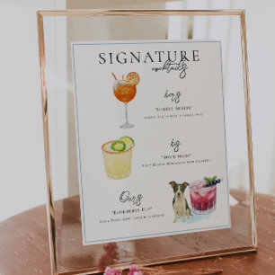 Aquarell Braut & Bräutigam Signature-Getränk Poster