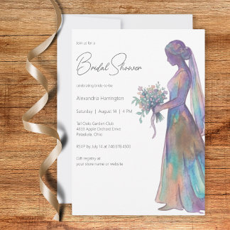 Aquarell Braut Silhouette Junggesellinnenabschied Einladung