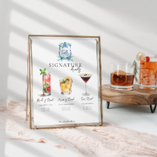 Aquarell Bride & Groom Signature Drink Poster