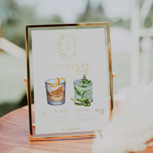 Aquarell   Bride & Groom Signature Drink Poster