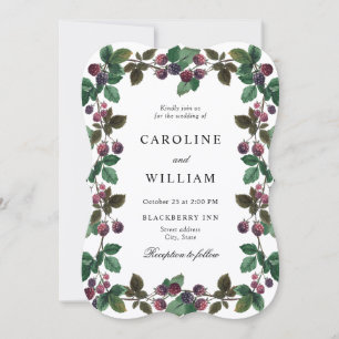 Aquarell Brombeeren Beeren Hochzeit  Einladung