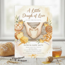 Aquarell-Brot Brötchen im Ofen Baby Shower