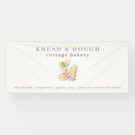 Aquarell-Brot-Cottage-Bäckerei-Geschäft Banner