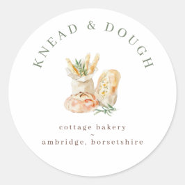 Aquarell-Brot-Cottage-Bäckerei Runder Aufkleber