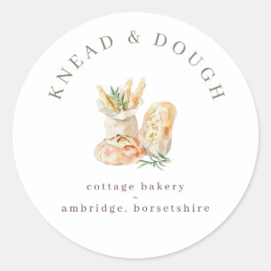 Aquarell-Brot-Cottage-Bäckerei Runder Aufkleber