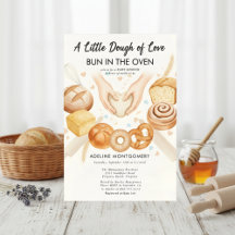 Aquarell Brötchen im Ofen Bäckerei Baby Shower