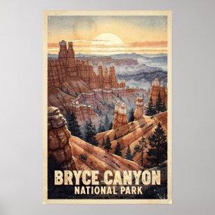 Aquarell Bryce Canyon National Park Retro Poster