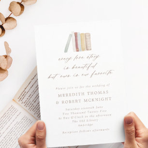 Aquarell-Bücher Jede Liebesgeschichte Hochzeit Einladung